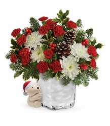 Send a Hug Bear Buddy Bouquet by Teleflora from Victor Mathis Florist in Louisville, KY